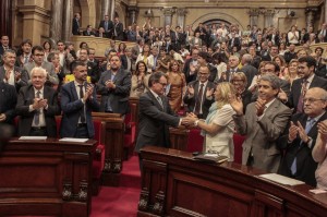 Imatge de la votació al Parlament de Catalunya de la Llei de Consultes. Font: www.parlament.cat